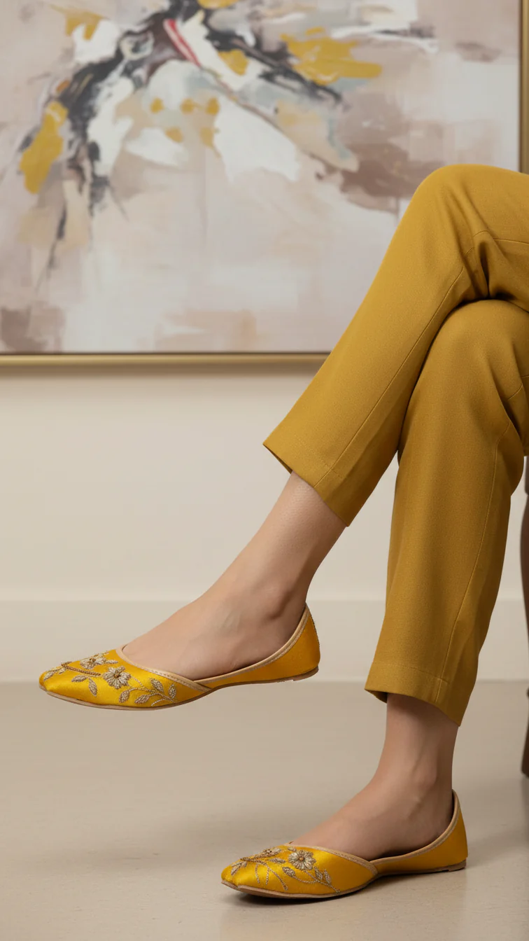 Yellow Fancy Khussa EC8499