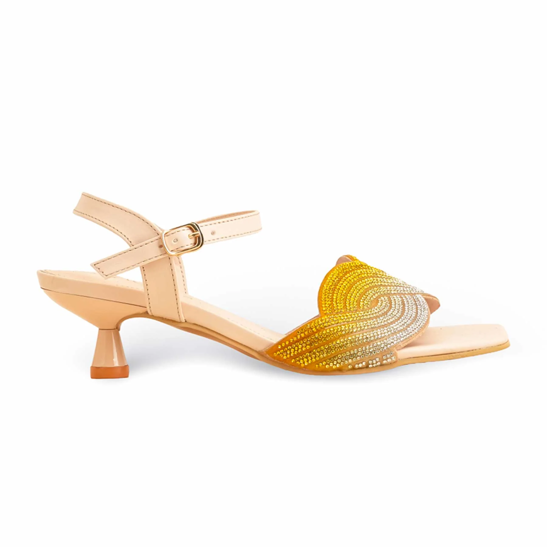 Yellow Fancy Sandal For Women FN6118 - Image 2