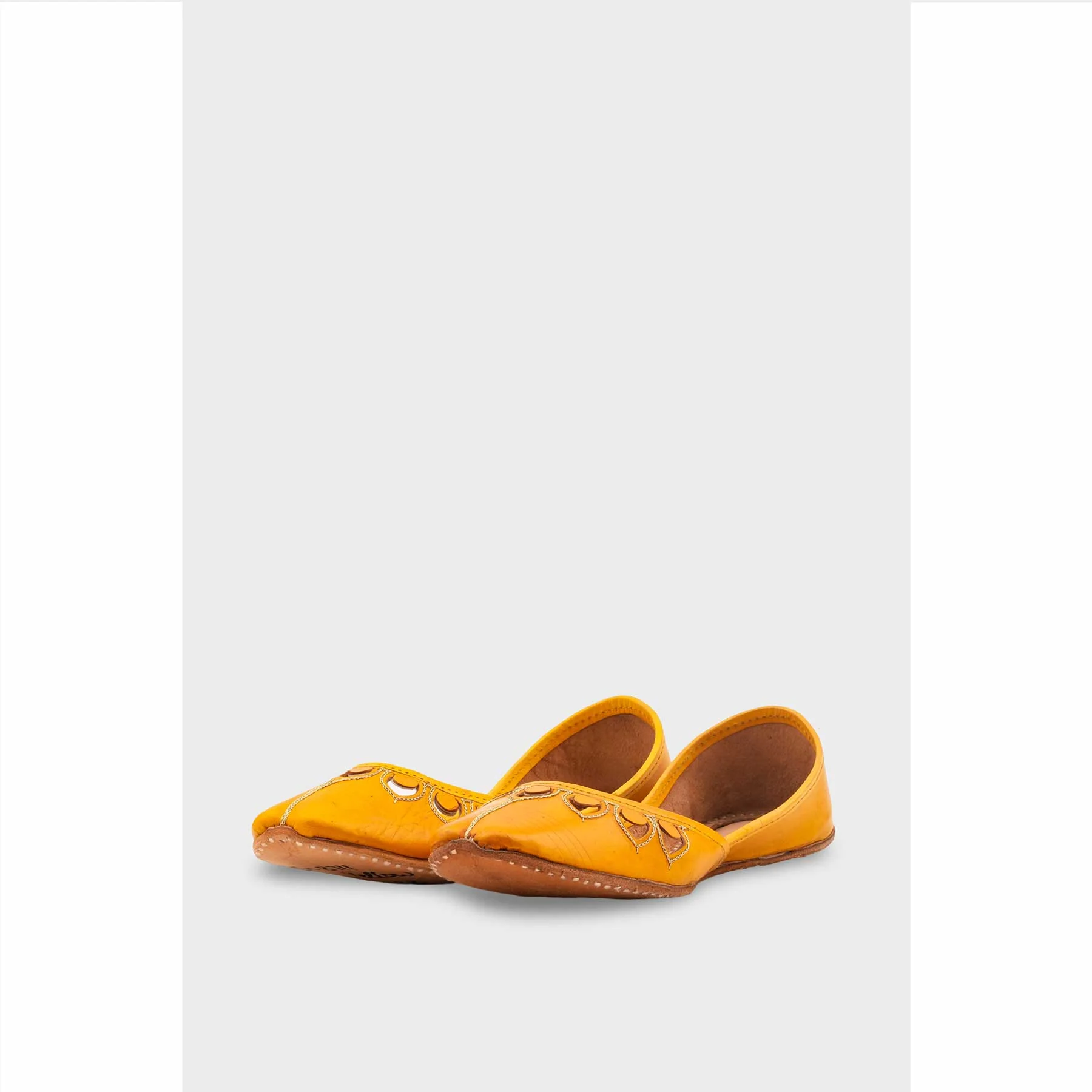 Yellow Leather Khussa For Women EC8711 - Image 3