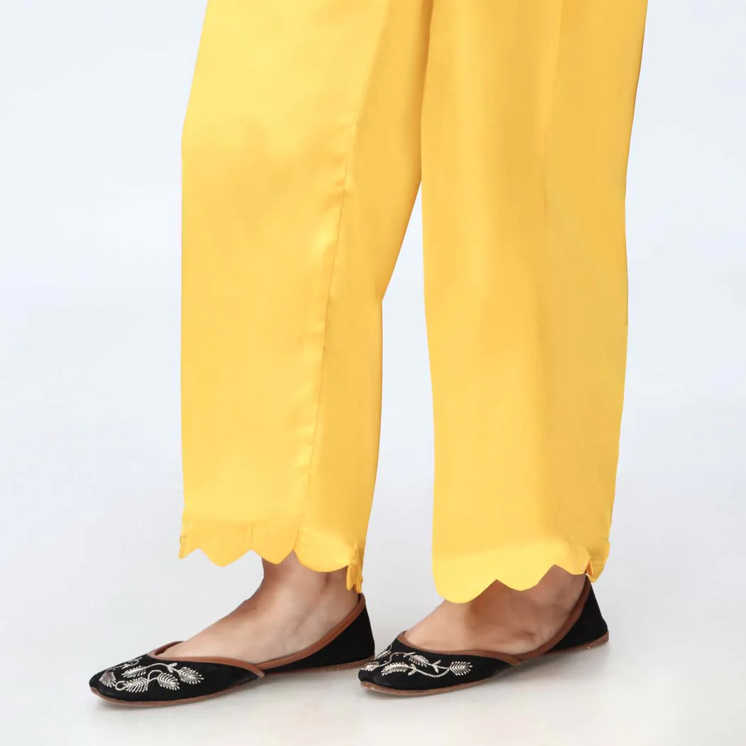 Yellow Scallops Grip Silk Straight Trouser PW3645 - Image 2